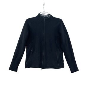 Nike Golf Full Zip Sweater Women Medium Black 100% Wool Mock Neck Jacket Gorp 90